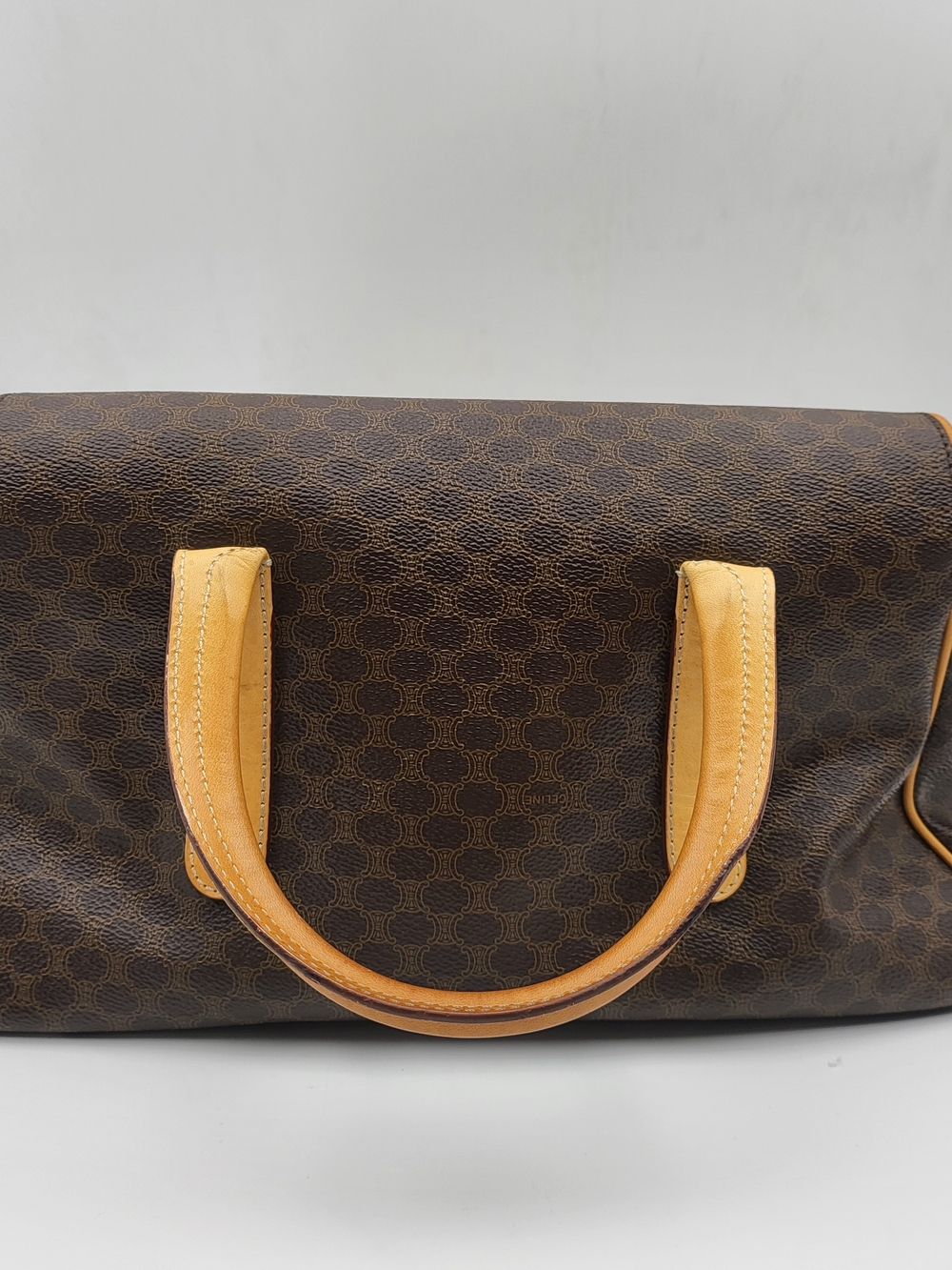 CÉLINE VINTAGE TRIOMPHE MACADAM SHOULDER BAG..AUTHENTIC.. - Picture 3 of 16